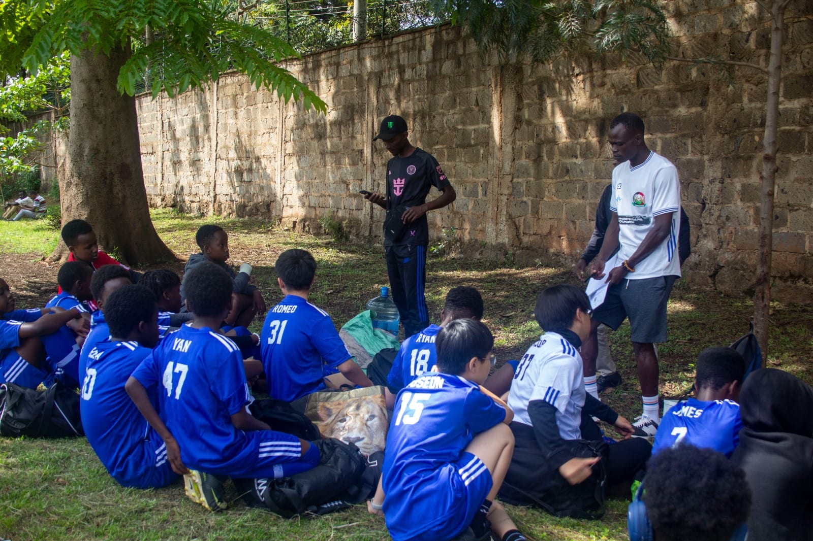 Under-15 tactical briefing